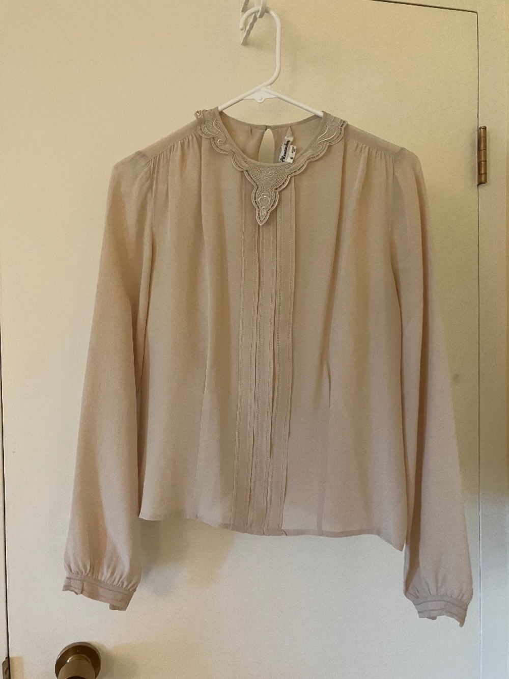 Vintage Paul Alexander ivory/beige silk blouse size 6